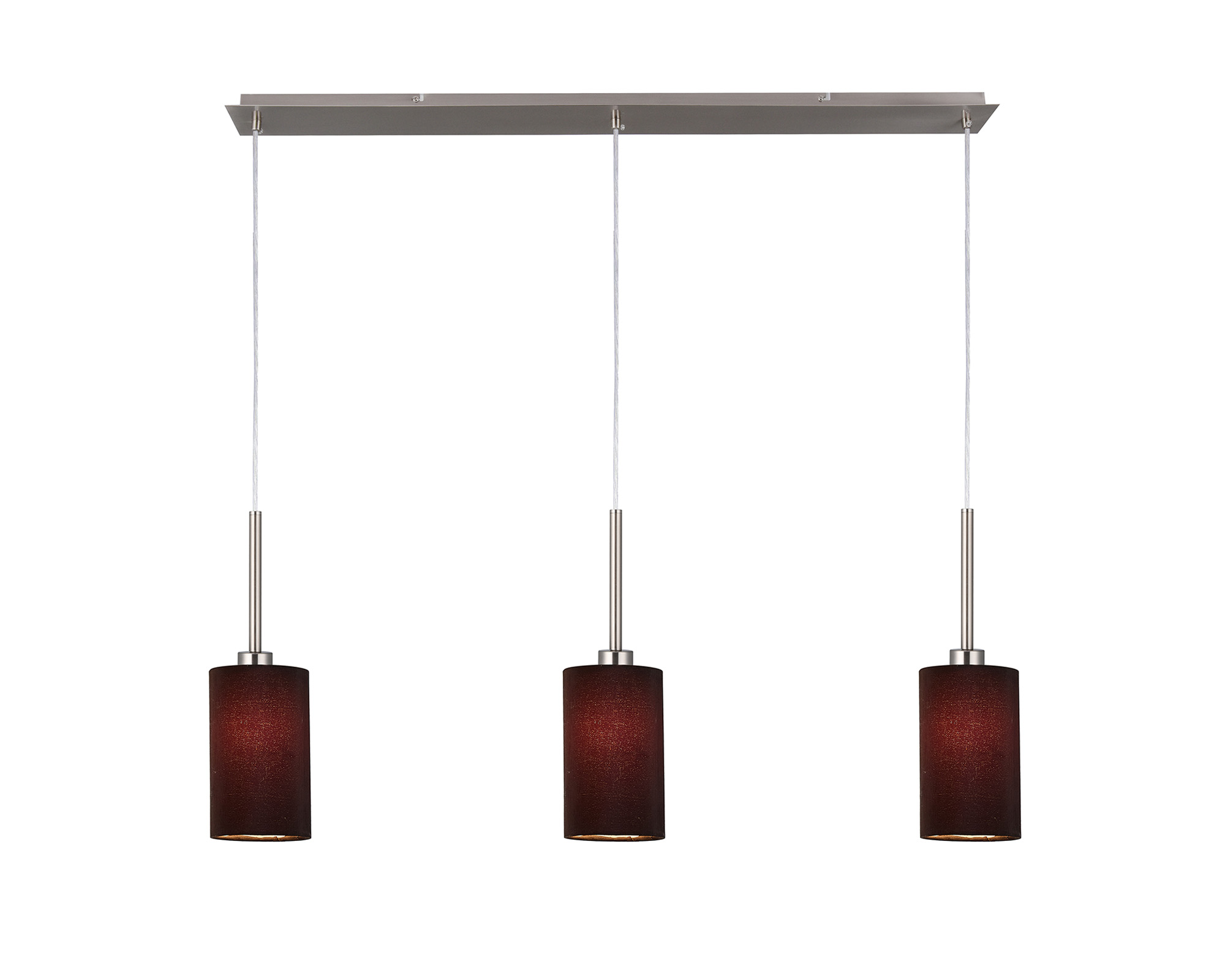 DK0779  Baymont 12cm Shade 3 Light Pendant Satin Nickel, Black/White